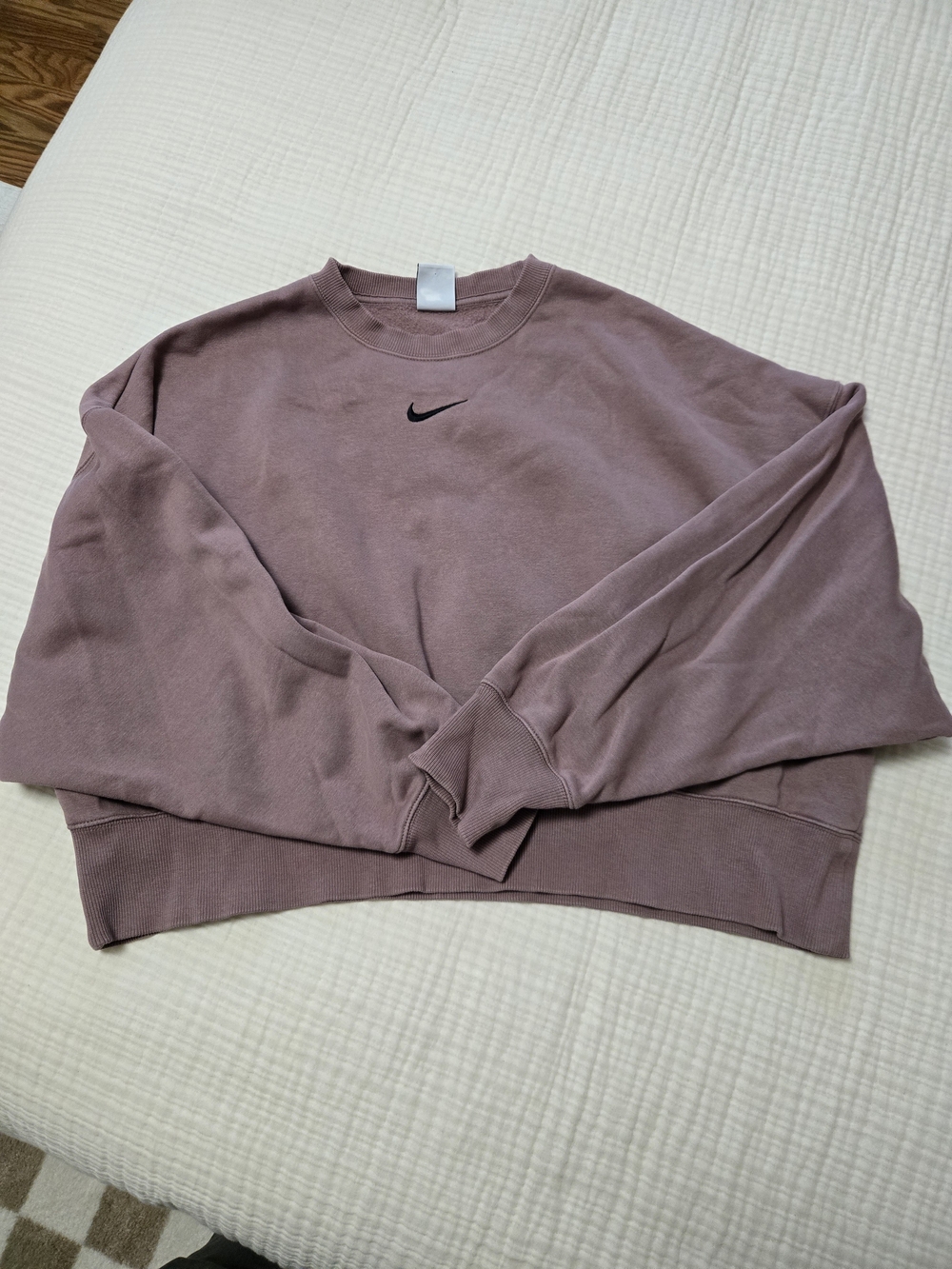 Nike Women's Light Brown Cropped Crewneck Sweatshirt